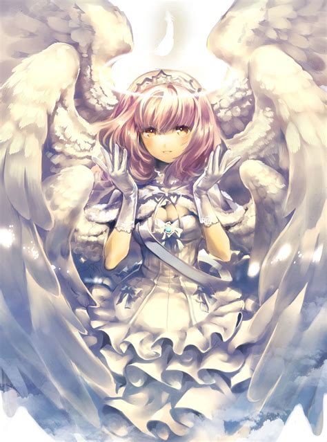 Angel Beautiful Girl Anime Pink Hair Wings Anime Angel Girl Manga