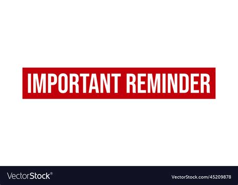 Important Reminder Rubber Stamp Seal Royalty Free Vector