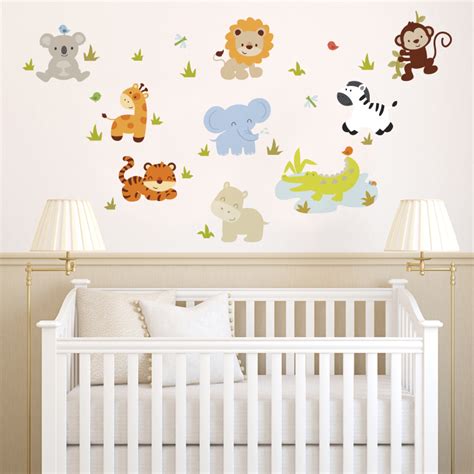 Baby Zoo Animals Printed Wall Decals Stickers Graphics