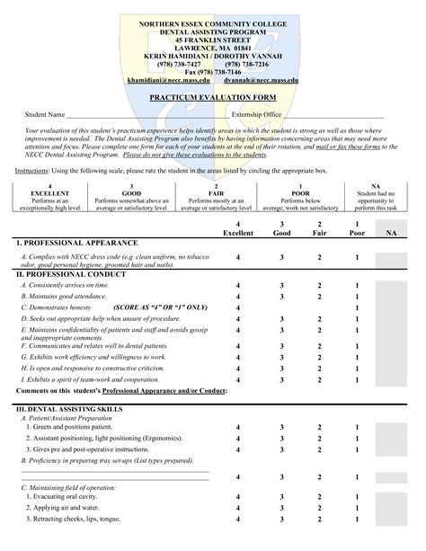 Dental Employee Evaluation Forms