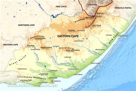 Eastern Cape Map South Africa
