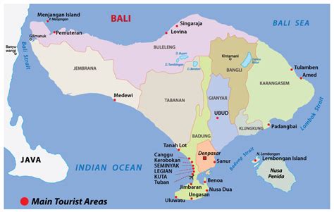 Bali Map - Bali.com | Complete Map of Regions, The South, Attractions, More
