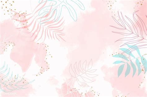 Pink Leafy Watercolor Background Vector Premium Image By Rawpixelc