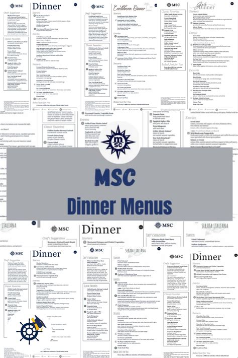 Msc Dinner Menus In 2023 Msc Cruises Msc Cruise Europe