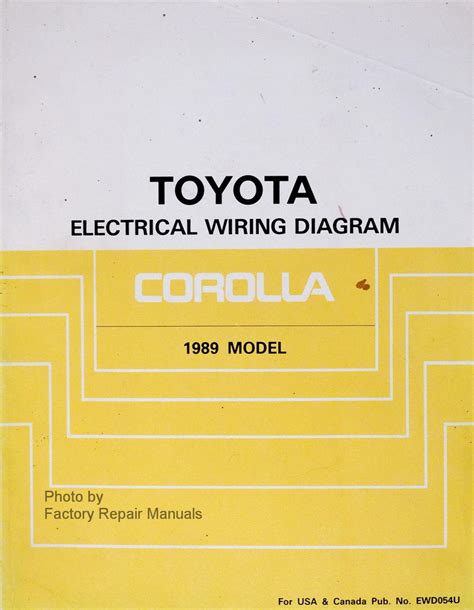 1989 Toyota Corolla Electrical Wiring Diagrams Manual Original Ewd