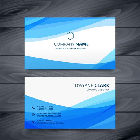 Clean Blue Modern Business Card Template Design Download Free Vector
