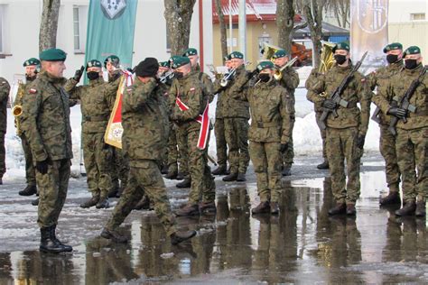 Head Of Polish Armed Forces Speaks At Battle Group Poland Change Of