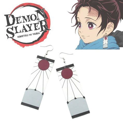 Demon Slayer Kimetsu No Yaiba Tanjiro Hanafuda Earrings Otaku House