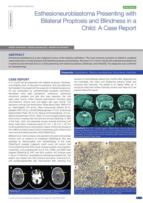 Pdf Esthesioneuroblastoma Presenting With Bilateral Proptosis And