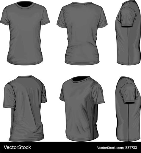 Mens Black Short Sleeve T Shirt Design Templates Vector Image