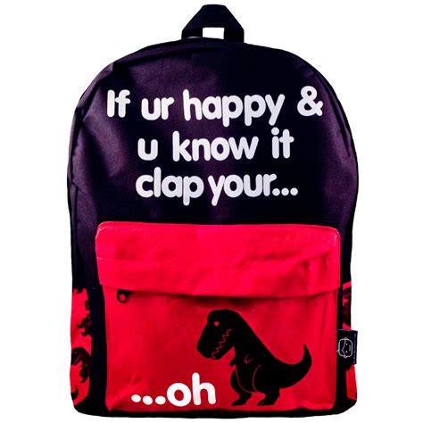 Sad T Rex Backpack Clap Your Oh Funny Backpack By Goodie Two Sleeves