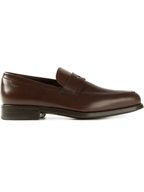 Ferragamo Penny Loafers In Brown For Men Lyst