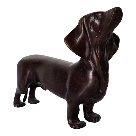 Vintage Bronze Dachshund Dog Sculpture Chairish