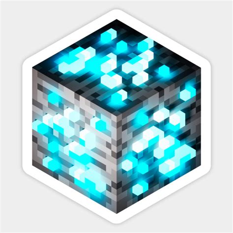 Block Diamond Ore 3d Minecraft Blocks Sticker Teepublic