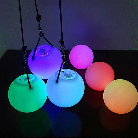 Led Poi Balls For Fire Show Belly Dance Balls Rgb Glow Poi Thrown Hand