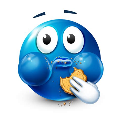 Bluemoji Cookie Muncher Blue Emoji Eating A Cookie Blue Emoji