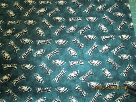 Philadelphia Eagles Fabric Nfl 100 Cotton Flannel Fabric Etsy