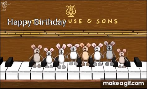 Happy Birthday Musical Mice Played On The Piano On Make A GIF