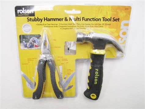 Rolson 8oz Stubby Hammer And Multi Tool Set 36702