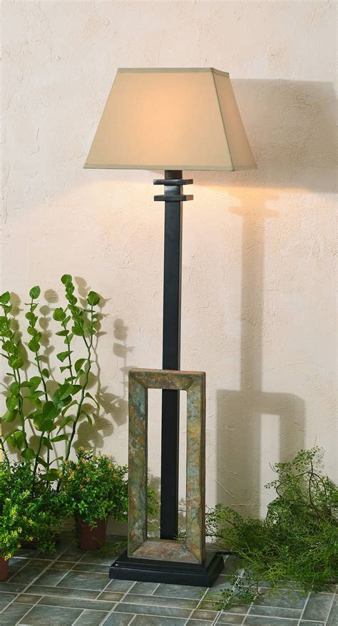 Kenroy Home Geometric All Weather Outdoor Floor Lamp 60 Inch Height