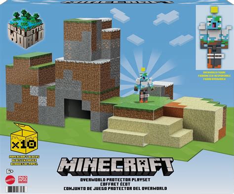 Buy Minecraft Overworld Playset With Papercraft Blocks And Accessories