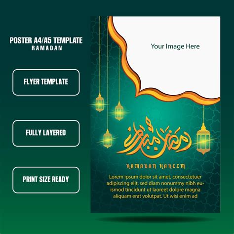 Ramadan Flyer Template With Blue And Gold Color 2735221 Vector Art At