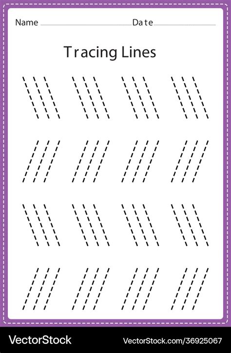 Tracing Lines Worksheet For Kids Trace The Pattern Basic Writing