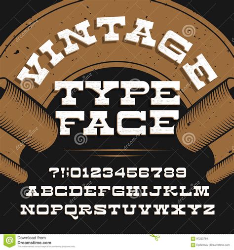 Vintage Typeface Retro Distressed Alphabet Vector Font Slab Serif
