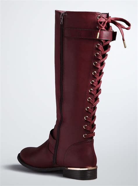 Lace Up Back Knee Boots Wide Width And Wide Calf
