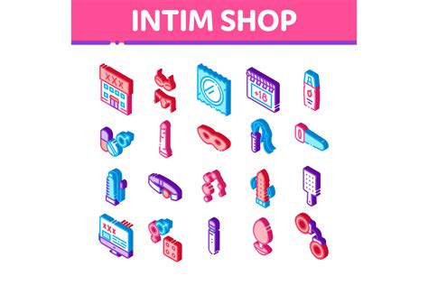 intim shop sex toys isometric icons set vector by pikepicture thehungryjpeg