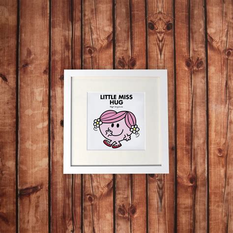 Personalised Little Miss Hug White Framed Print