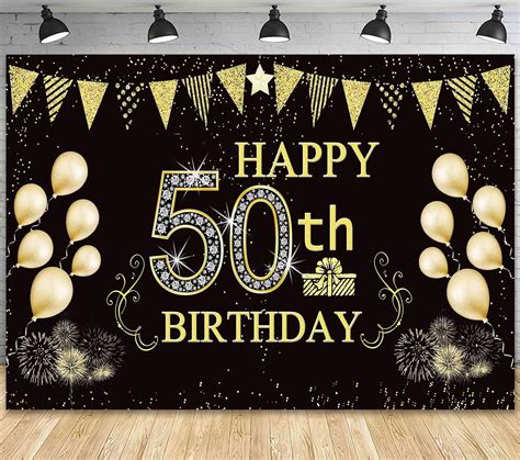 Buy Happy Birthday Extra Large Background Banner With 50pcs Metallic