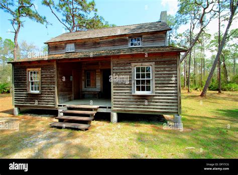 An Old Wooden Original House From The 1700s In Old Florida Usa Stock
