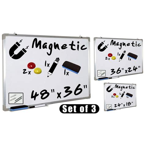 Dry Erase Magnetic Whiteboard 3 Different Board Sizes Kit 1 X 24x18