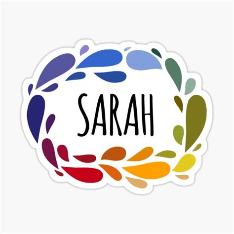 Sarah Name Cute Colorful T Named Sarah Sticker For Sale By