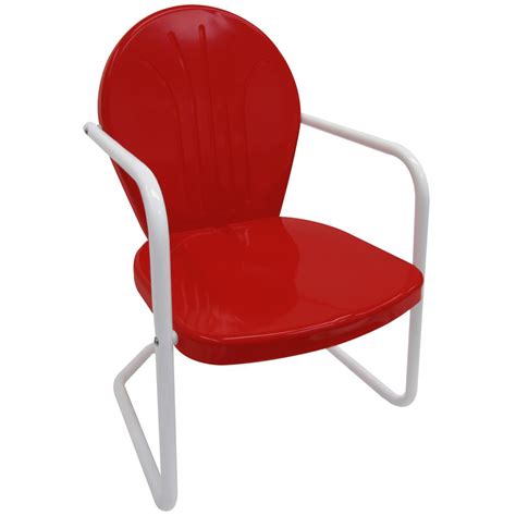 Leigh Country Retro Red Metal Patio Lawn Chair Tx 93486