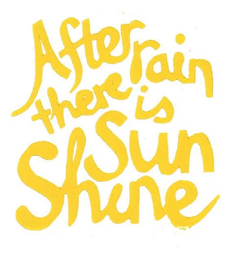 After Rain There Is Sunshine Yellow 8x10 Linocut Print Sunshine