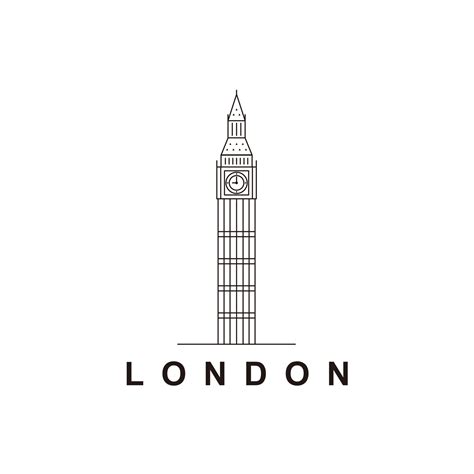 London Clock Tower Logo Design Vector Illustration 14004404 Vector Art