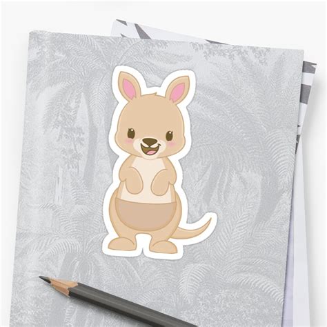 Cute Kawaii Kangaroo Sticker By Billiekeeses Redbubble