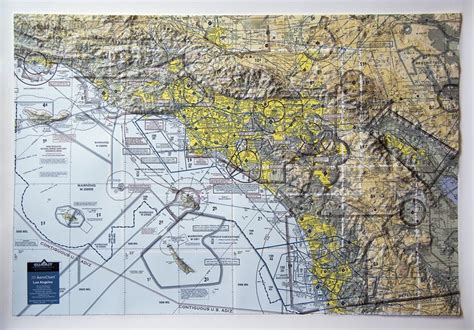 Los Angeles Aerochart Three Dimensional 3d Raised Relief Map In 2022