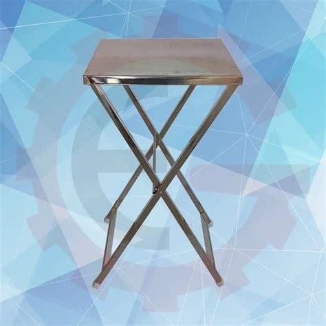Mirror Finish Square Stainless Steel Standing Table Without Border For