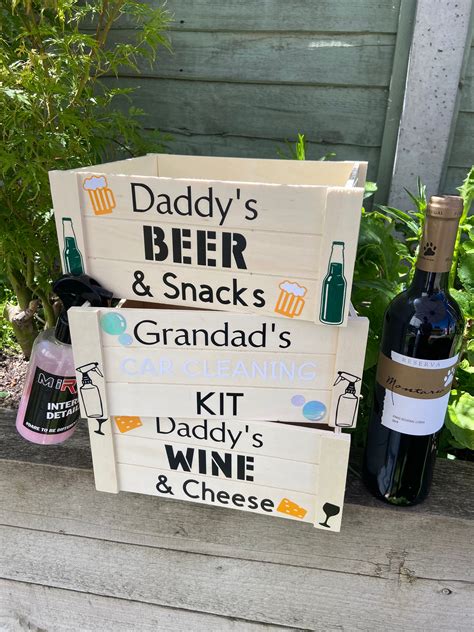 Fathers Day Wooden Crate Personalised Etsy