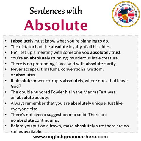 Sentences With Absolute Absolute In A Sentence In English Sentences