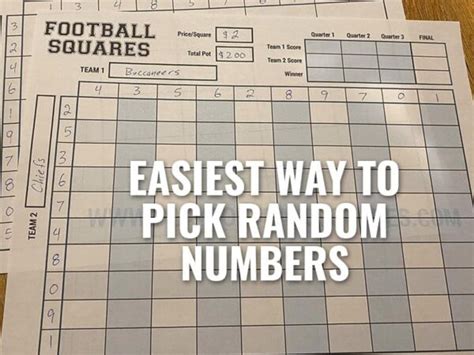 Pick Random Numbers For Football Squares Play Football Squares