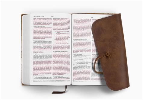 Crossway Esv Thinline Bible Natural Leather Flap With Strap