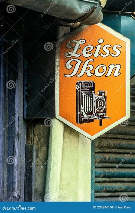 Vintage Old Porcelain Enamel Sign Board Zeiss Ikon Editorial Stock Photo Image Of Board Sign