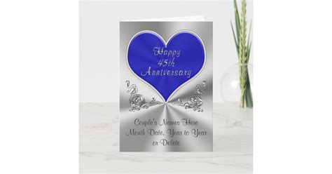 Personalized 45th Wedding Anniversary Card