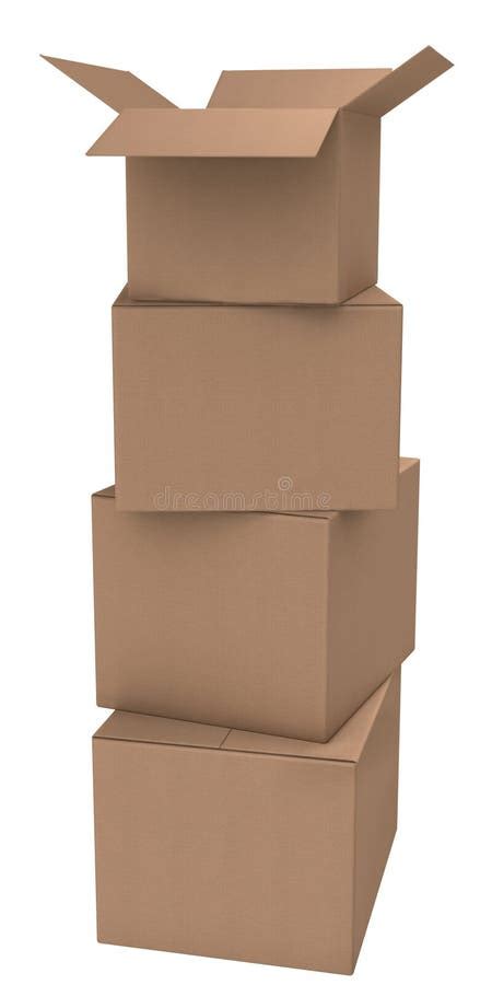Tower Of Cardboard Boxes Stock Image Image Of Merchandise 30176151