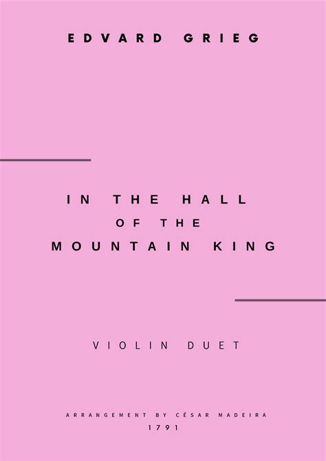 In The Hall Of The Mountain King Violin Duet Full Score And Parts Sheet Music Edvard Grieg