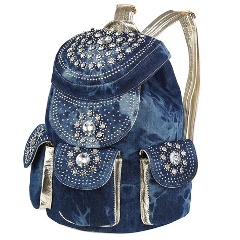 Vbiger Women Denim Backpack Stylish Drawstring Backpacks Trendy School